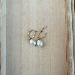 Mejuri Gold Vermeil Organic Pearl Hoops